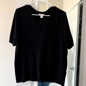 H&M Black Short Sleeve Sweater